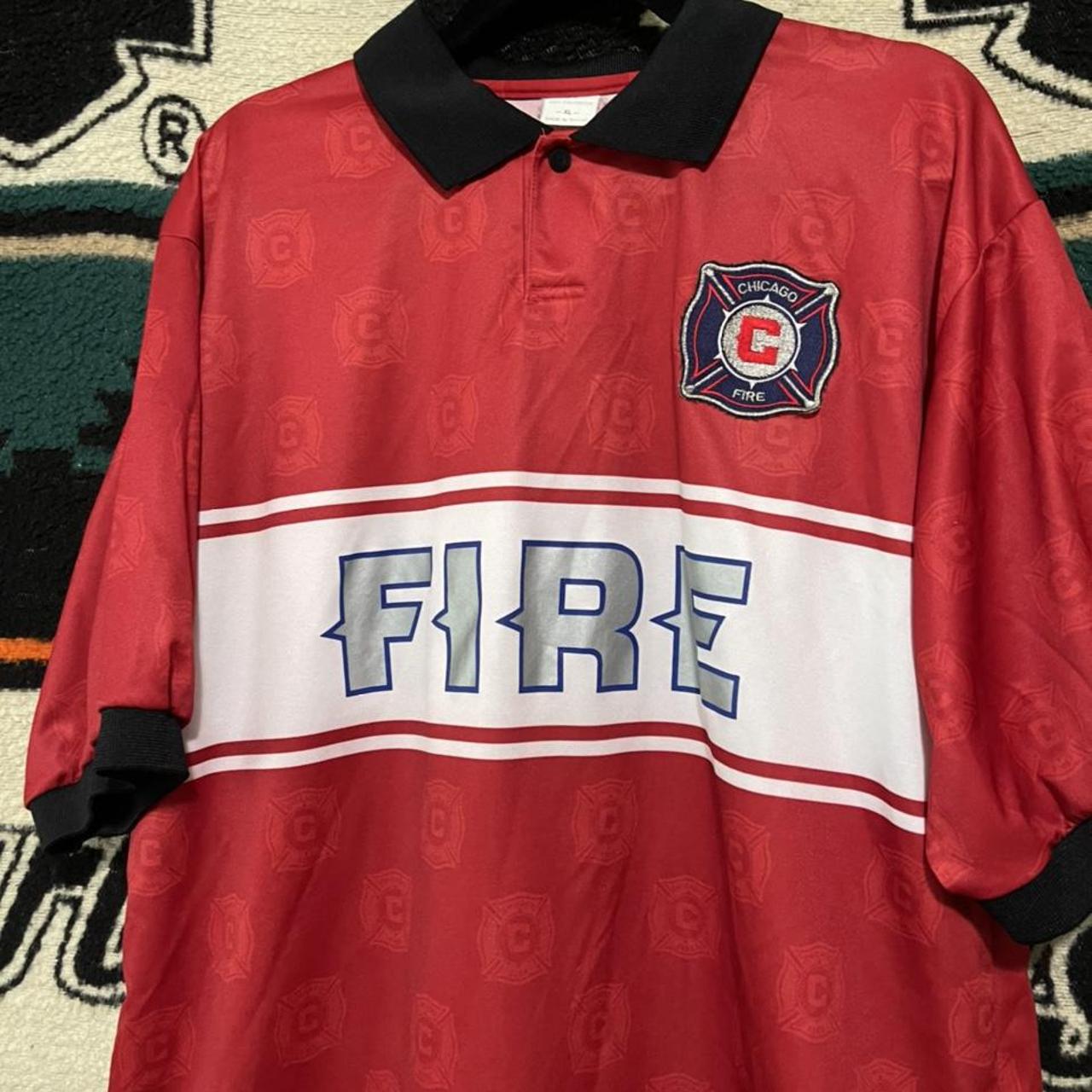 Vintage Chicago fire MLS soccer 90s jersey Tagged - Depop