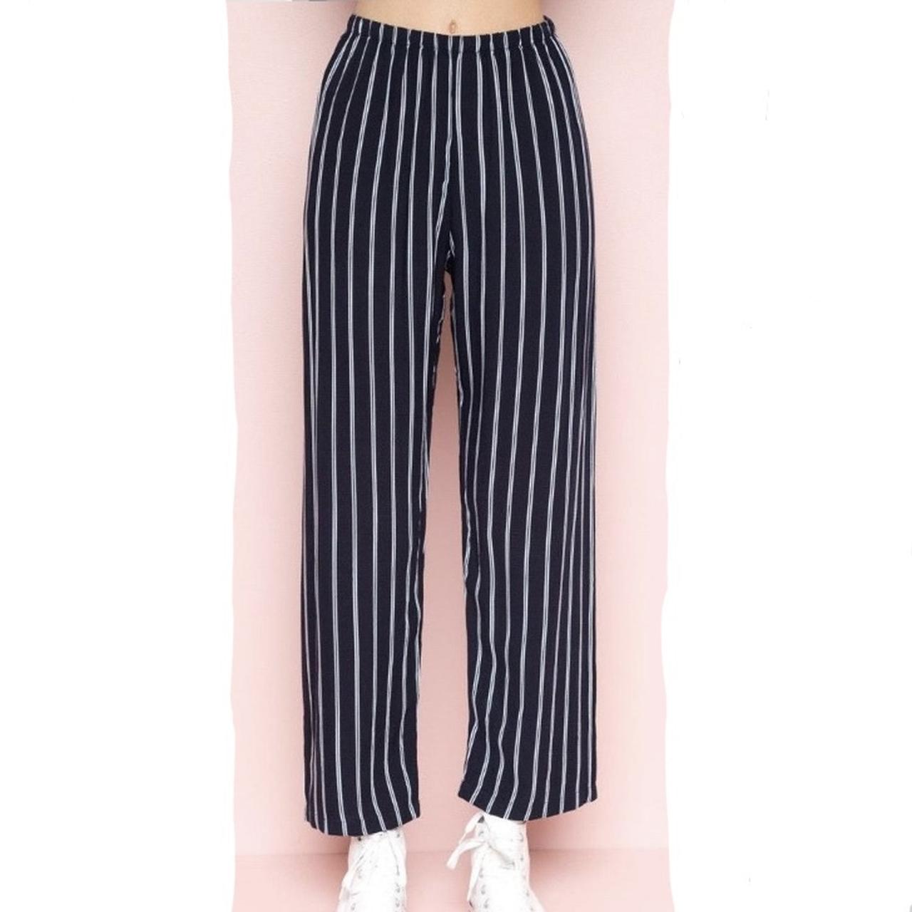 Brandy Melville Tilden Pants Gray Black Striped Women's | eBay