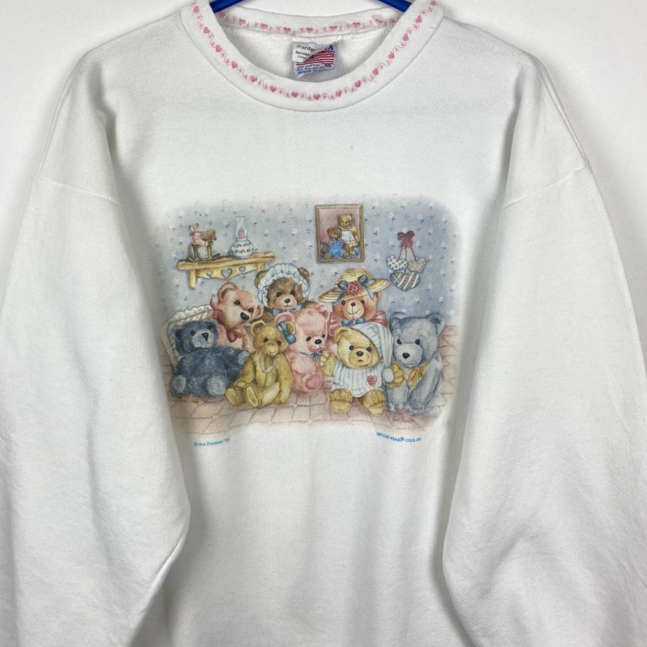 Vintage 90s Teddy Bear Crew Neck Pullover Sweatshirt Size 