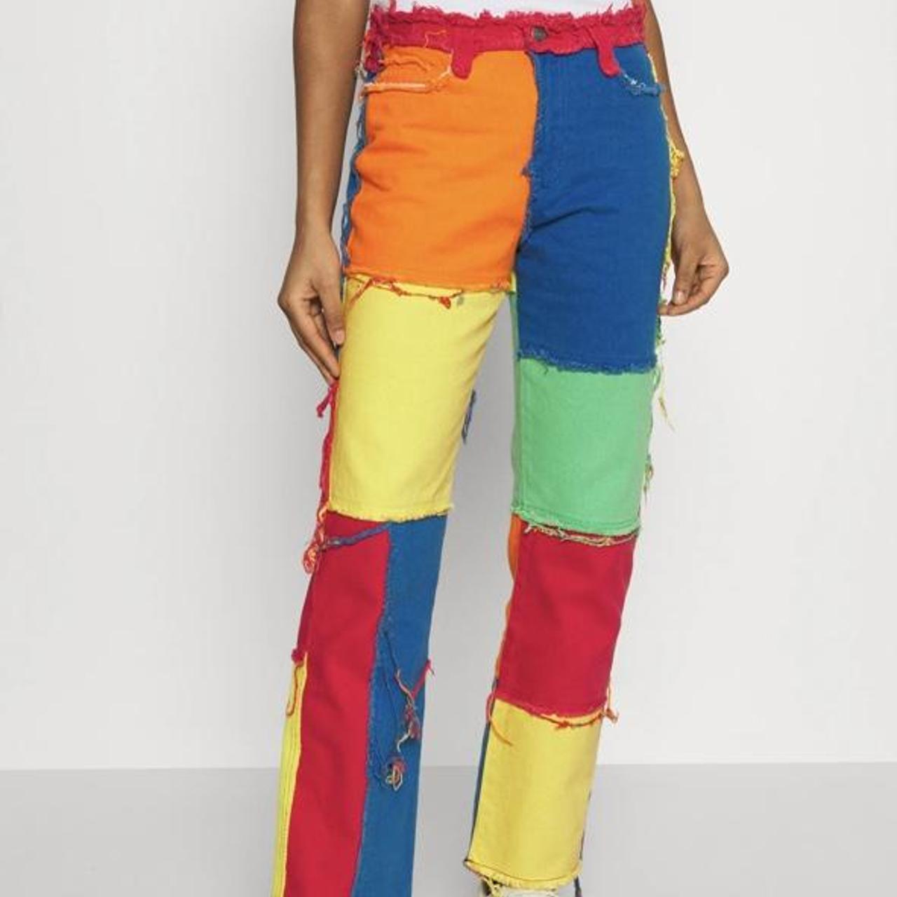 Jaded London Patchwork Denim Jeans Worn once Size... Depop