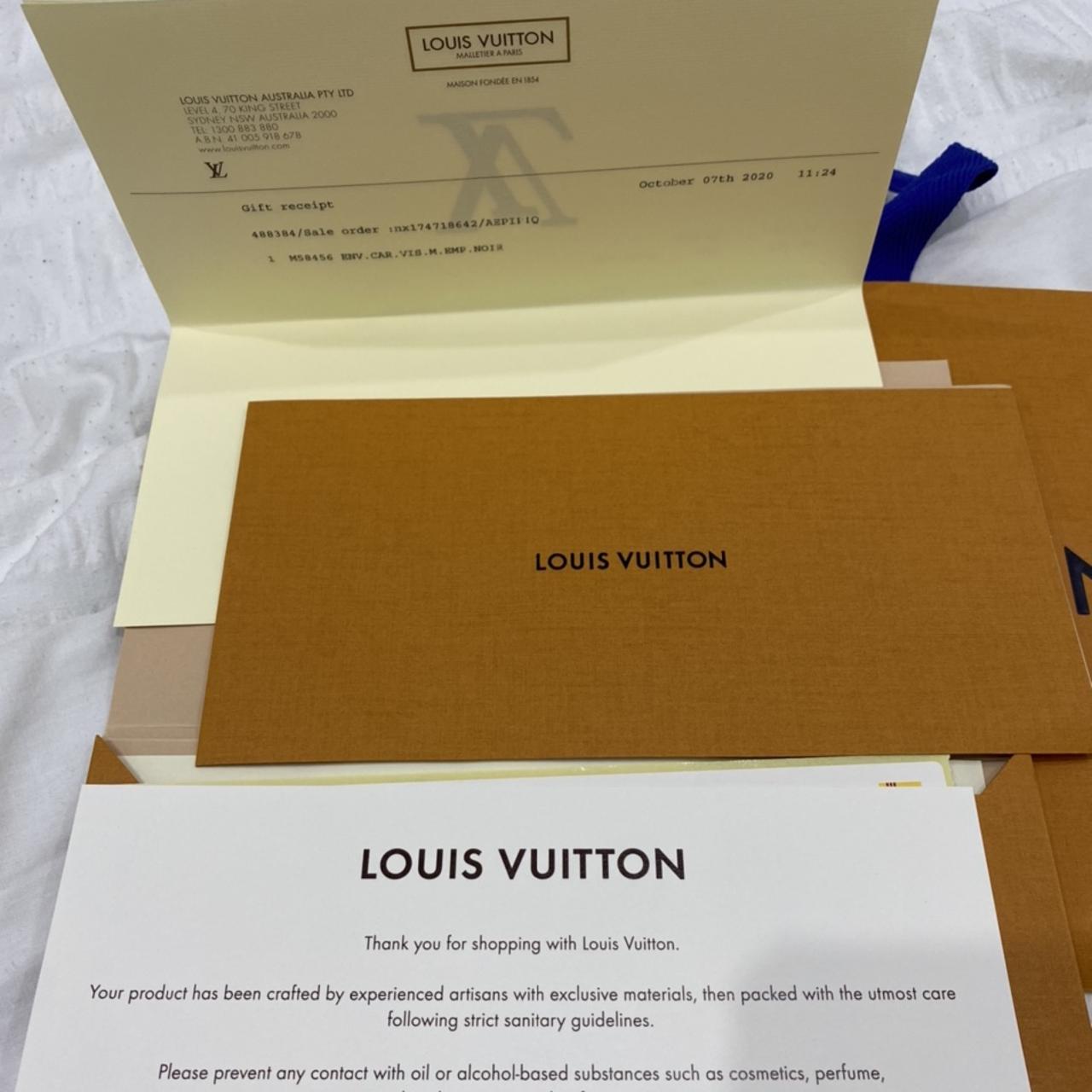 Authentic Louis Vuitton 3 Each LV Orange Envelope Paper Receipt Gift Card  Holder