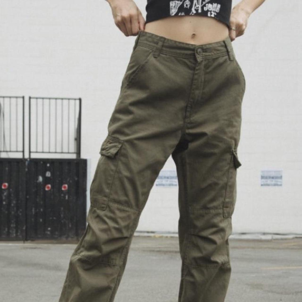 BRAND NEW Brandy Melville green cargo trousers... - Depop