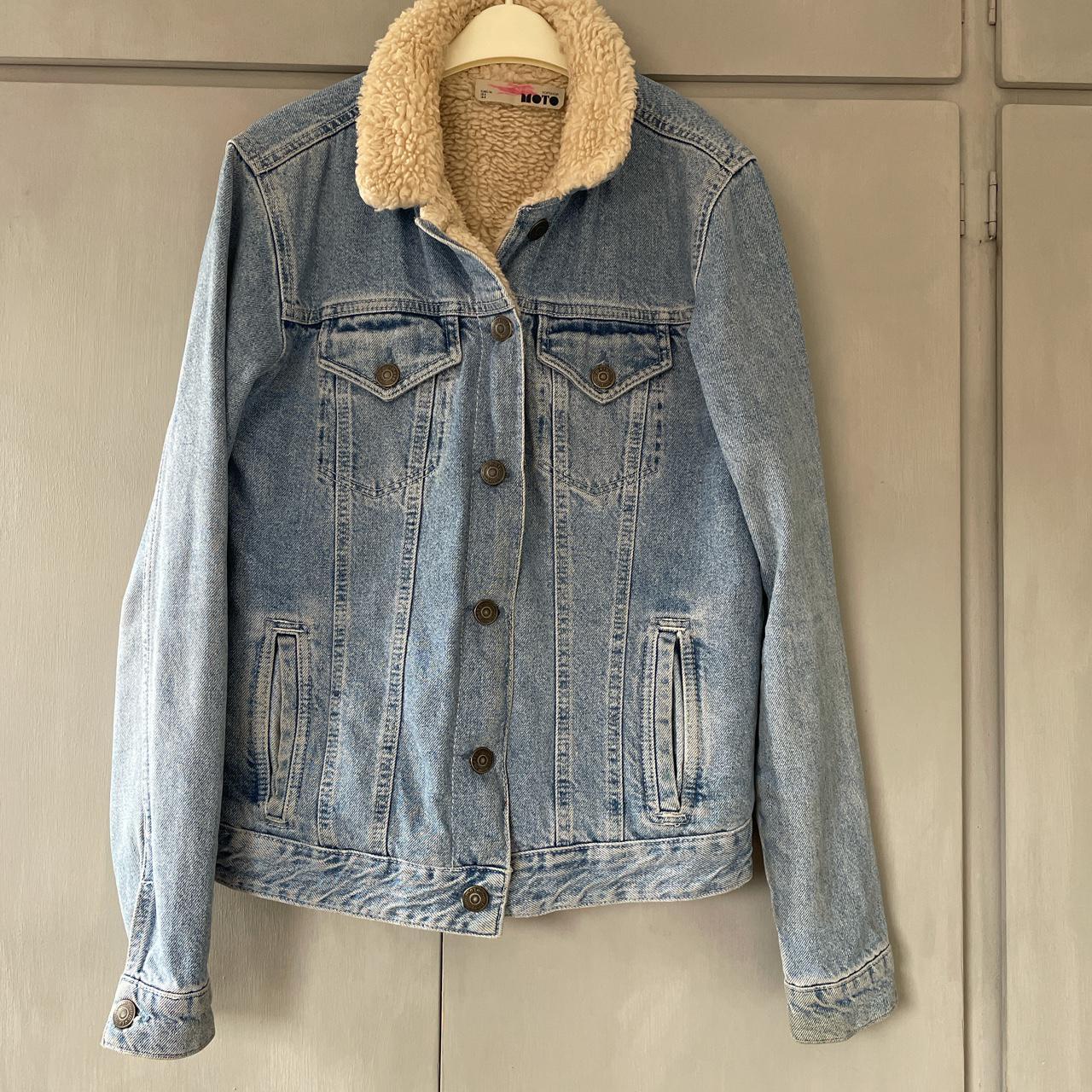 denim Sherpa jacket Depop
