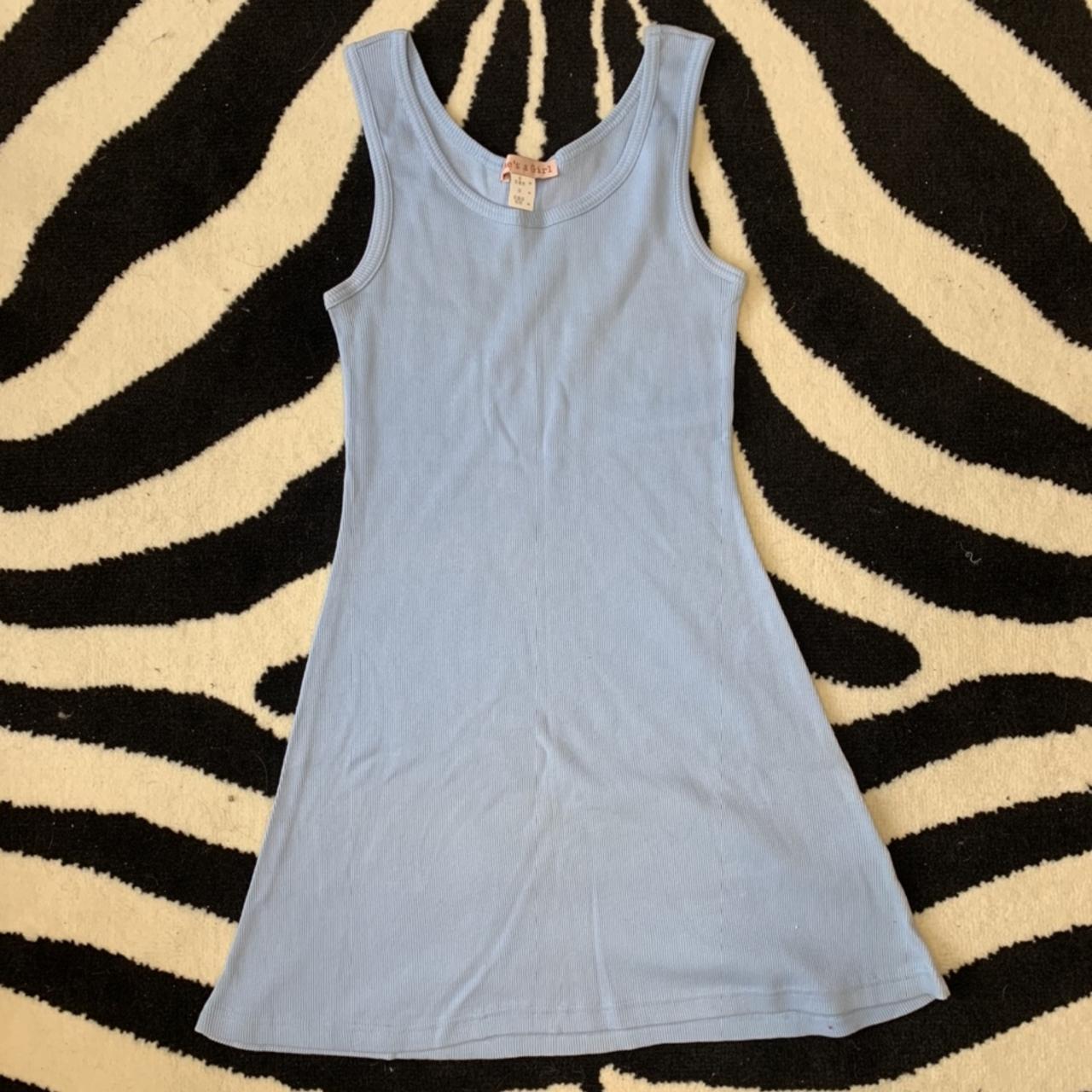 Super cute ribbed baby blue dress, perfect for... - Depop