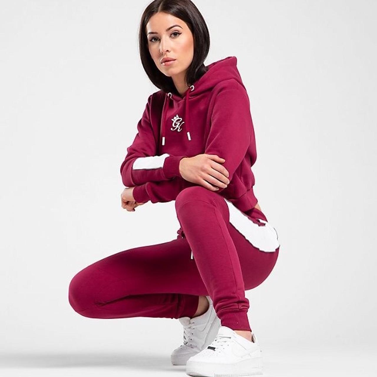 Burgundy gym king tracksuit hotsell