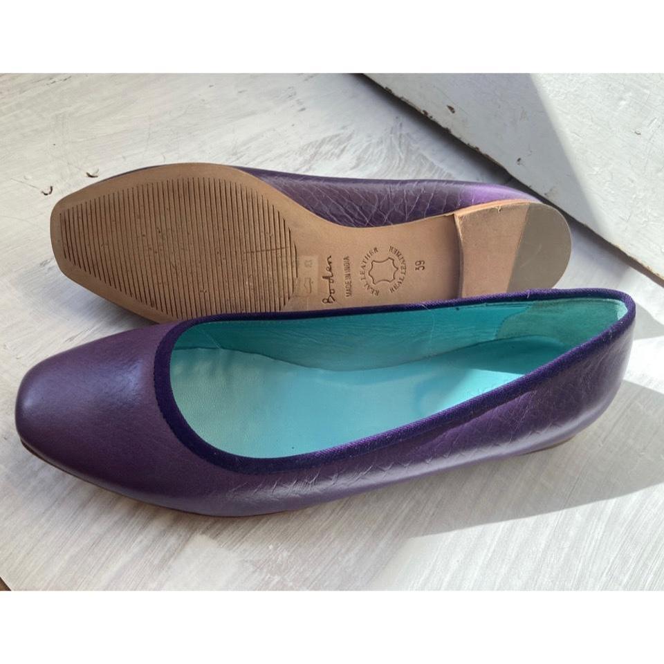 Purple leather clearance flats