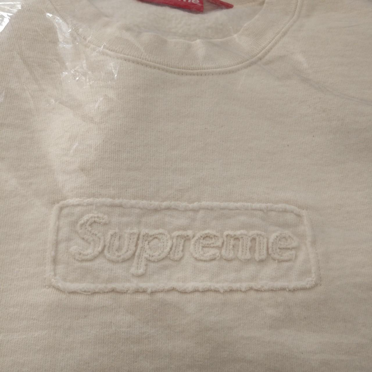 Supreme cutout logo crewneck. Size large. Natural... - Depop