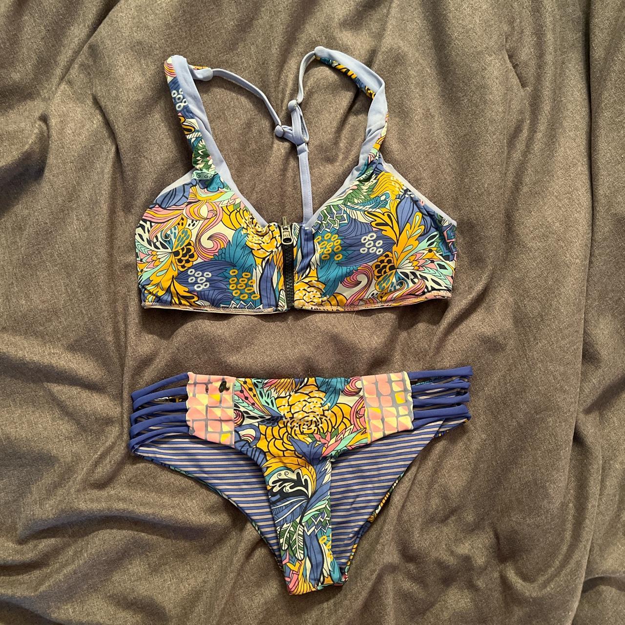 Maaji Blue Bikini / Swimwear , reversible top #Boho... | Depop