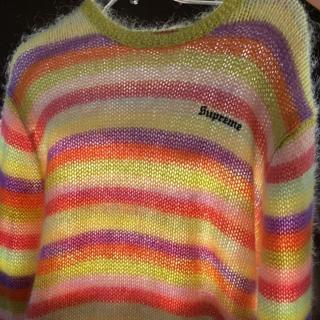 SUPREME STRIPED MOHAIR SWEATER - Authentic... - Depop