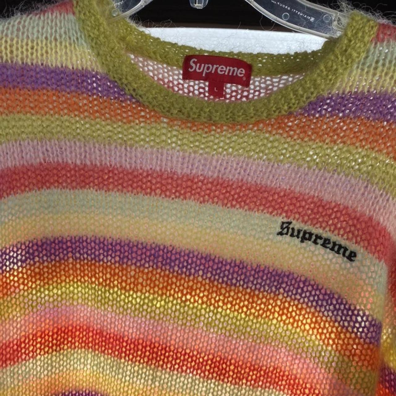 SUPREME STRIPED MOHAIR SWEATER , - Authentic...