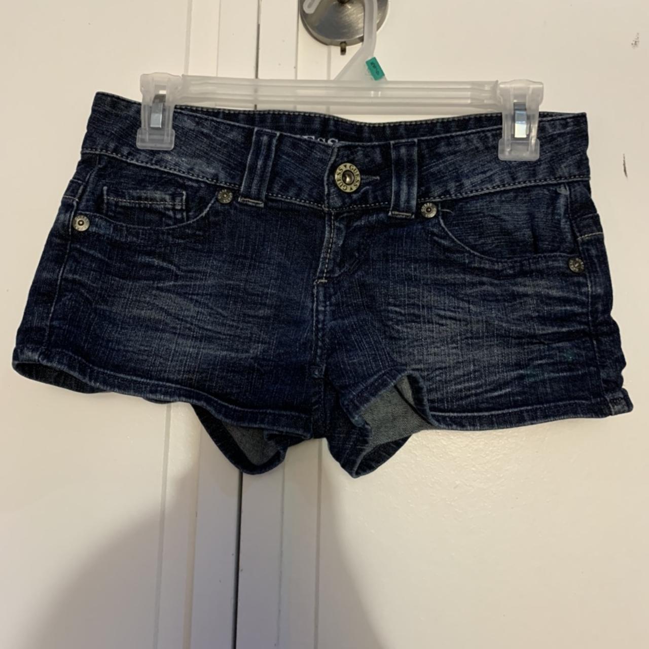 GUESS ladies denim jean shorts Dark denim... - Depop