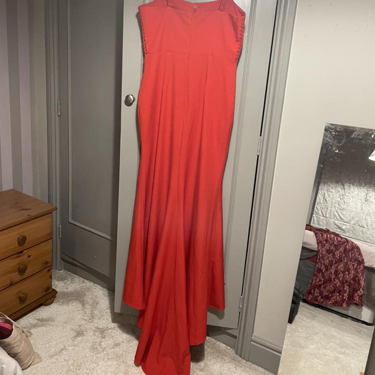 Red maxi dress from Jarlo with a small... - Depop