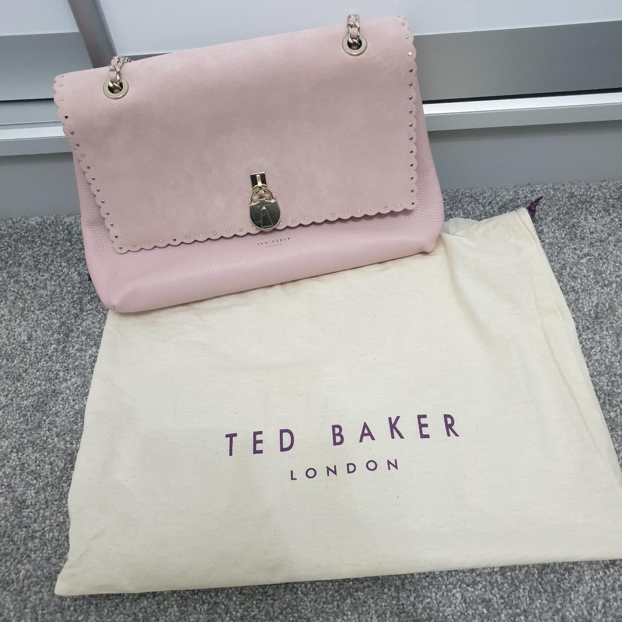 ted baker pink suede bag