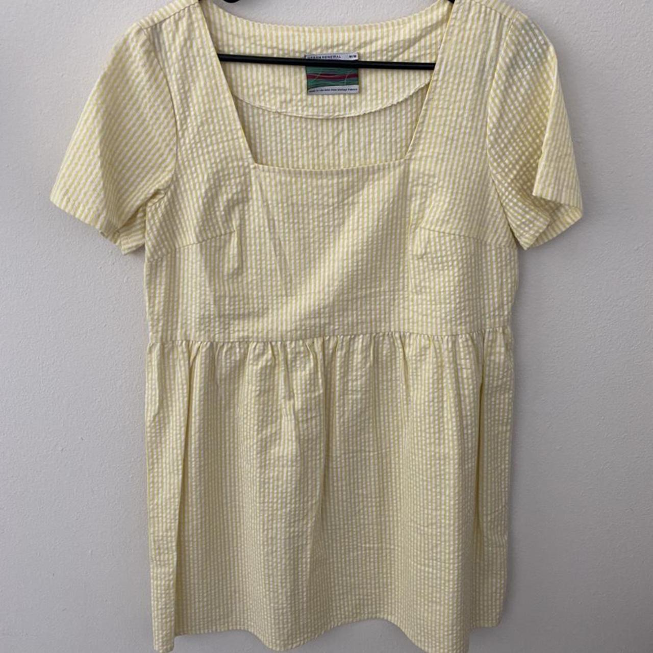 Urban Outfitters Women's White and Yellow Dress (2)