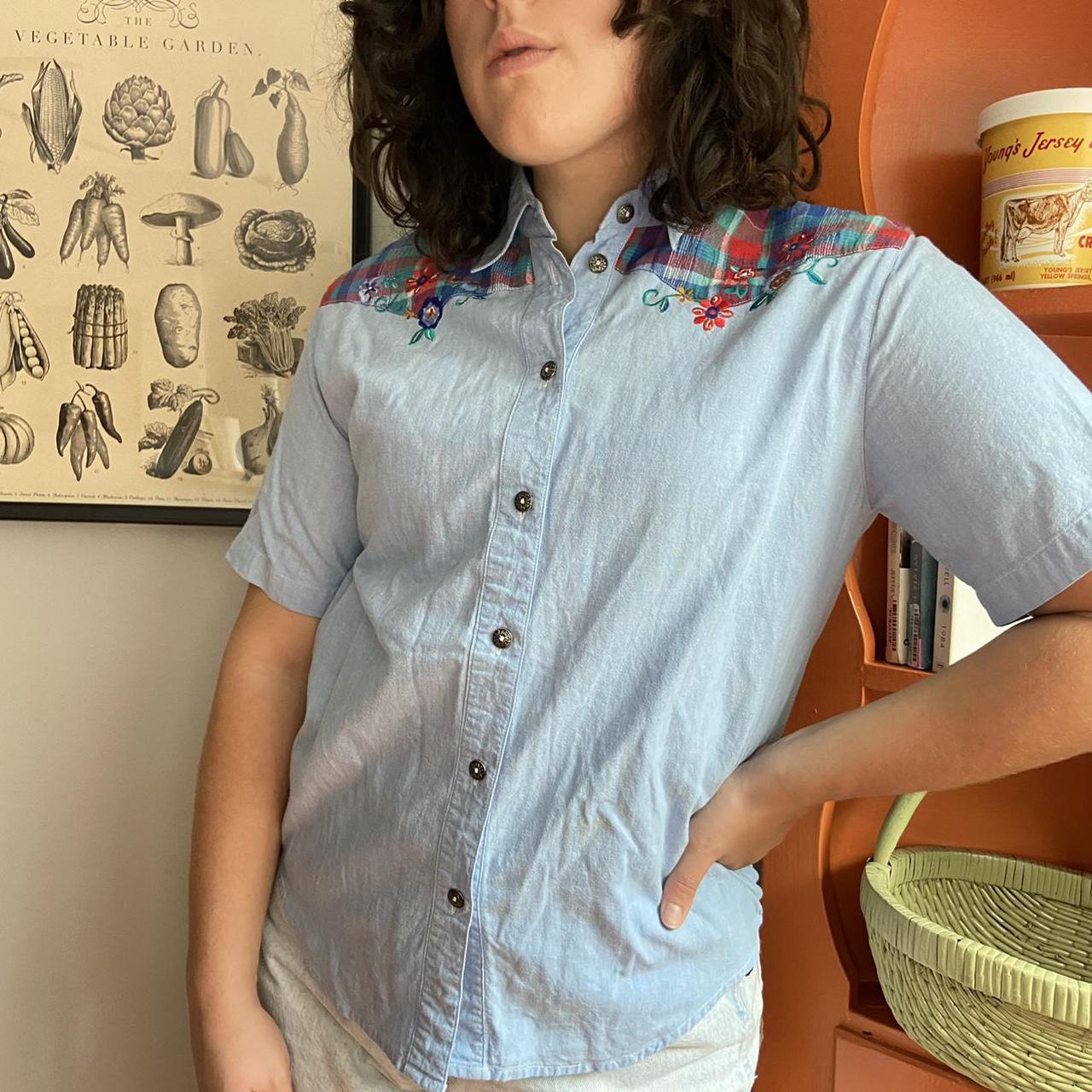 precious-light-blue-denim-button-up-blouse-with-depop