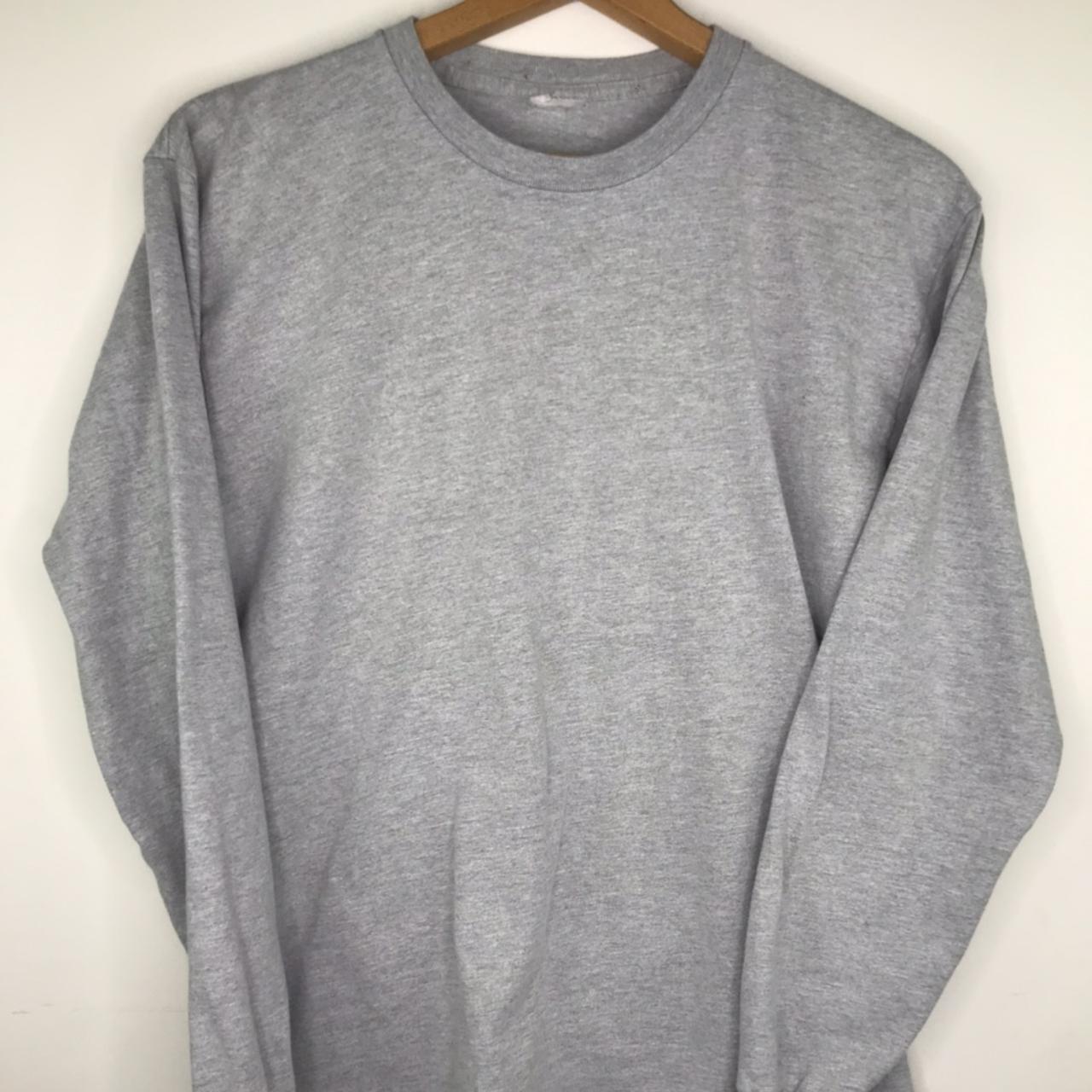 Supreme Blank Grey Long Sleeve T Shirt Kmart... - Depop