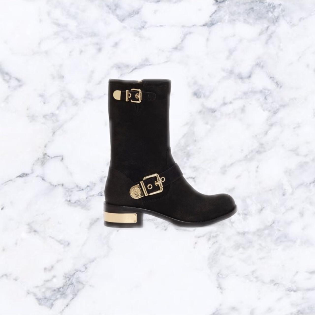 Chanel metallic gold boots/wedge. Pre-owned - Depop