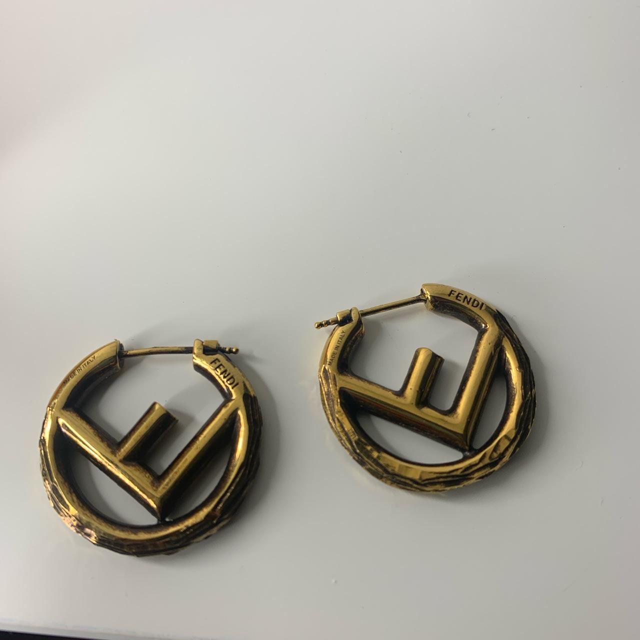 Fendi F is For Fendi Single Hoop Earring (Red/Gold)