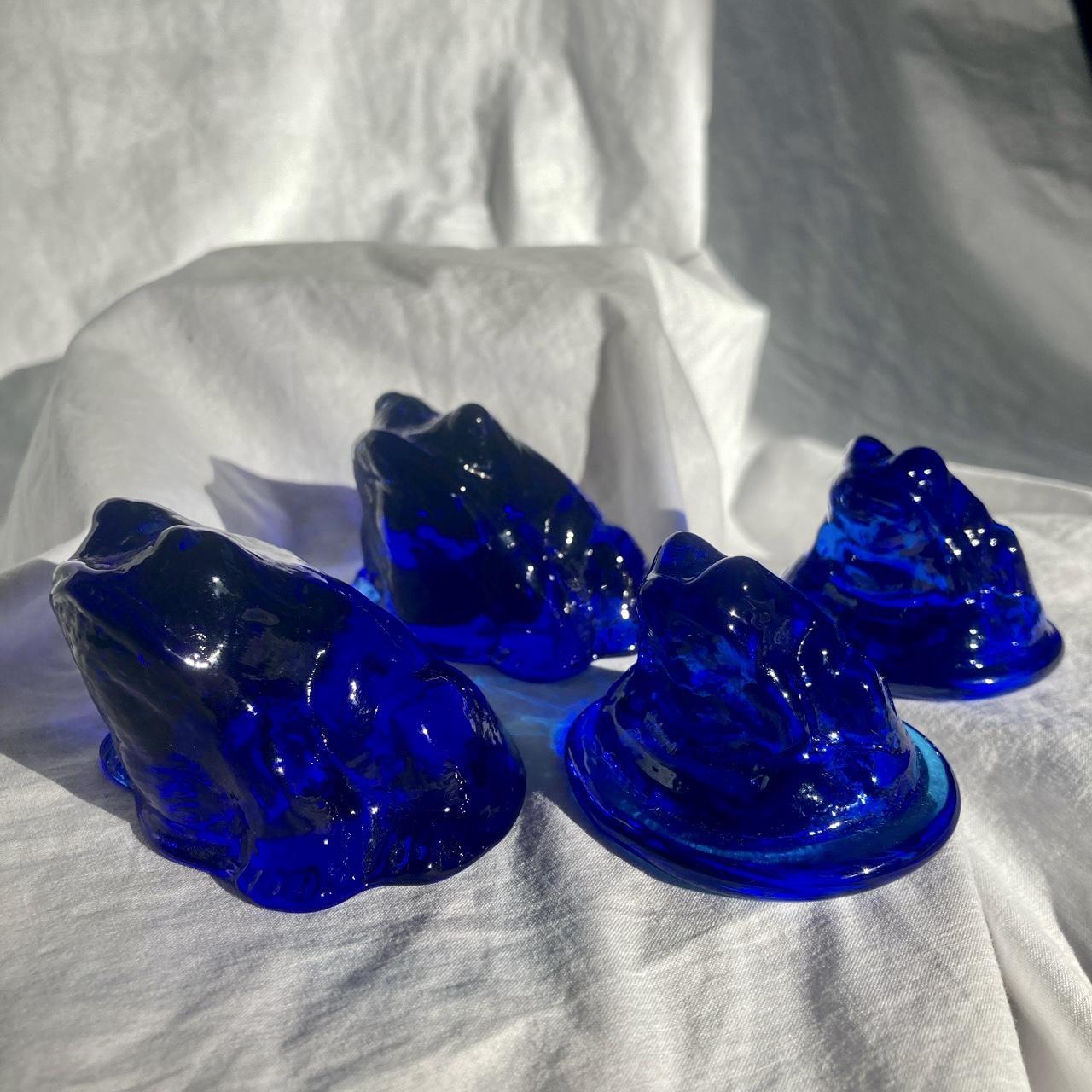 Vintage handmade solid glass frogs. The larger ones... Depop