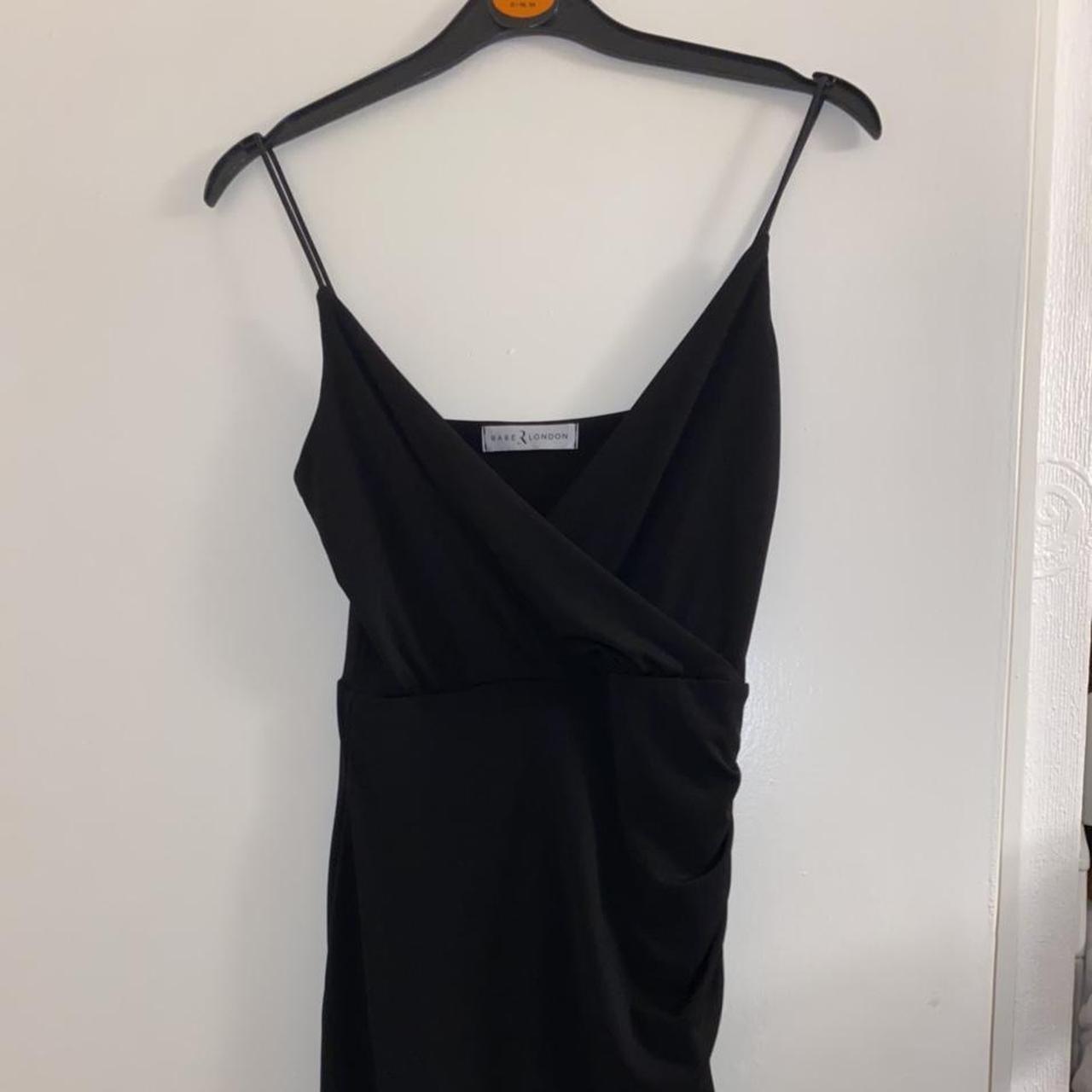 Rare London black asymmetric mini dress UK 6... - Depop