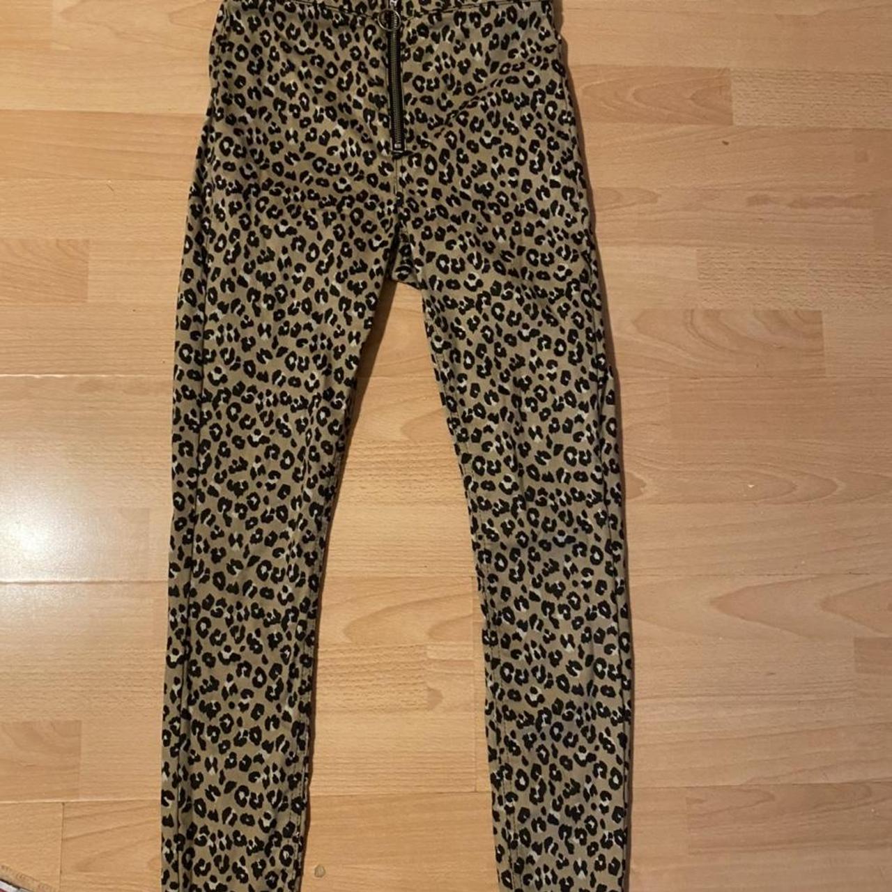 Topshop Joni Leopard Animal Print Jeans Size UK 10.... - Depop