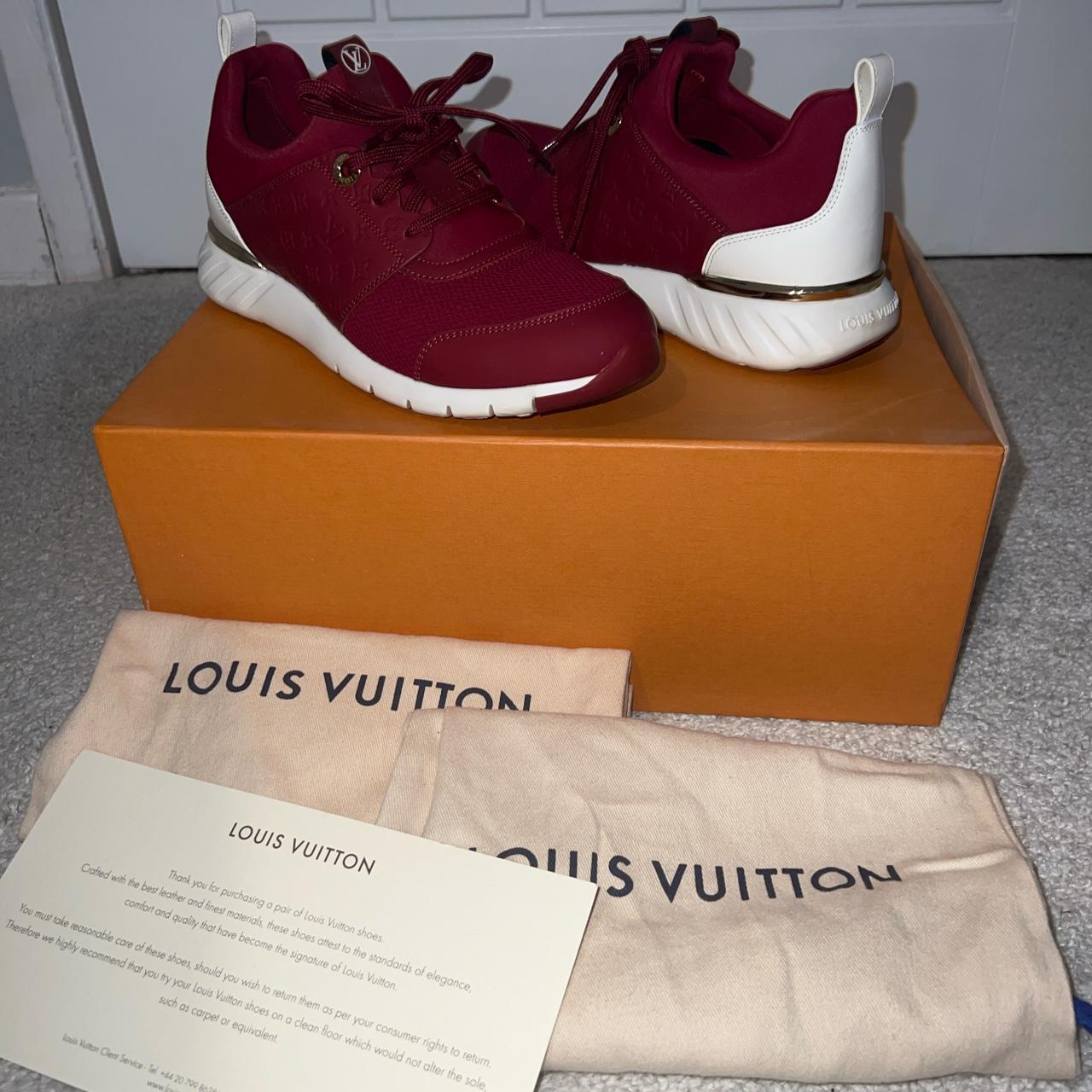 Louis Vuitton Spell Out Red Sneakers Womens US 6 - Depop