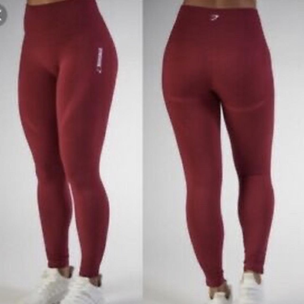 GYMSHARK energy + seamless red cropped leggings in - Depop