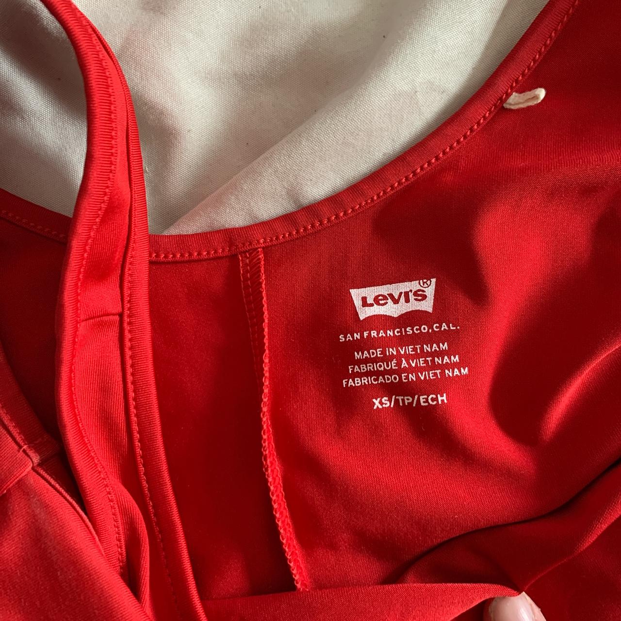 Genuine Levi’s red bodysuit with white levi’s... - Depop