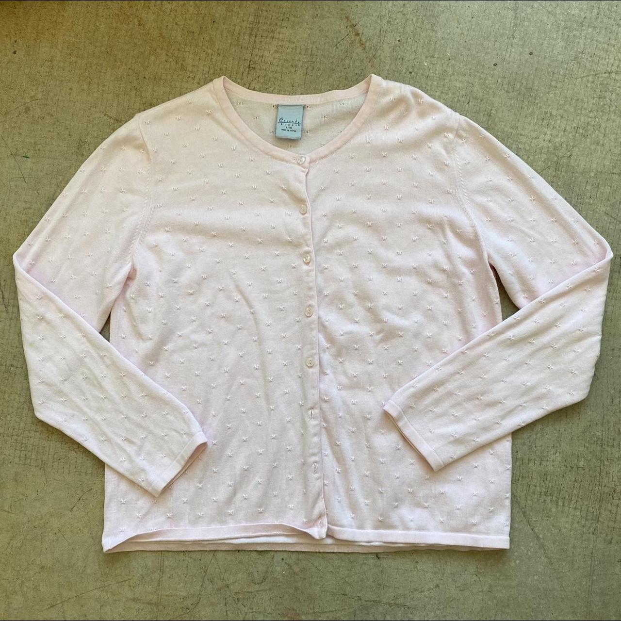 Adorable baby pink cardigan. Has little pearlescent... Depop