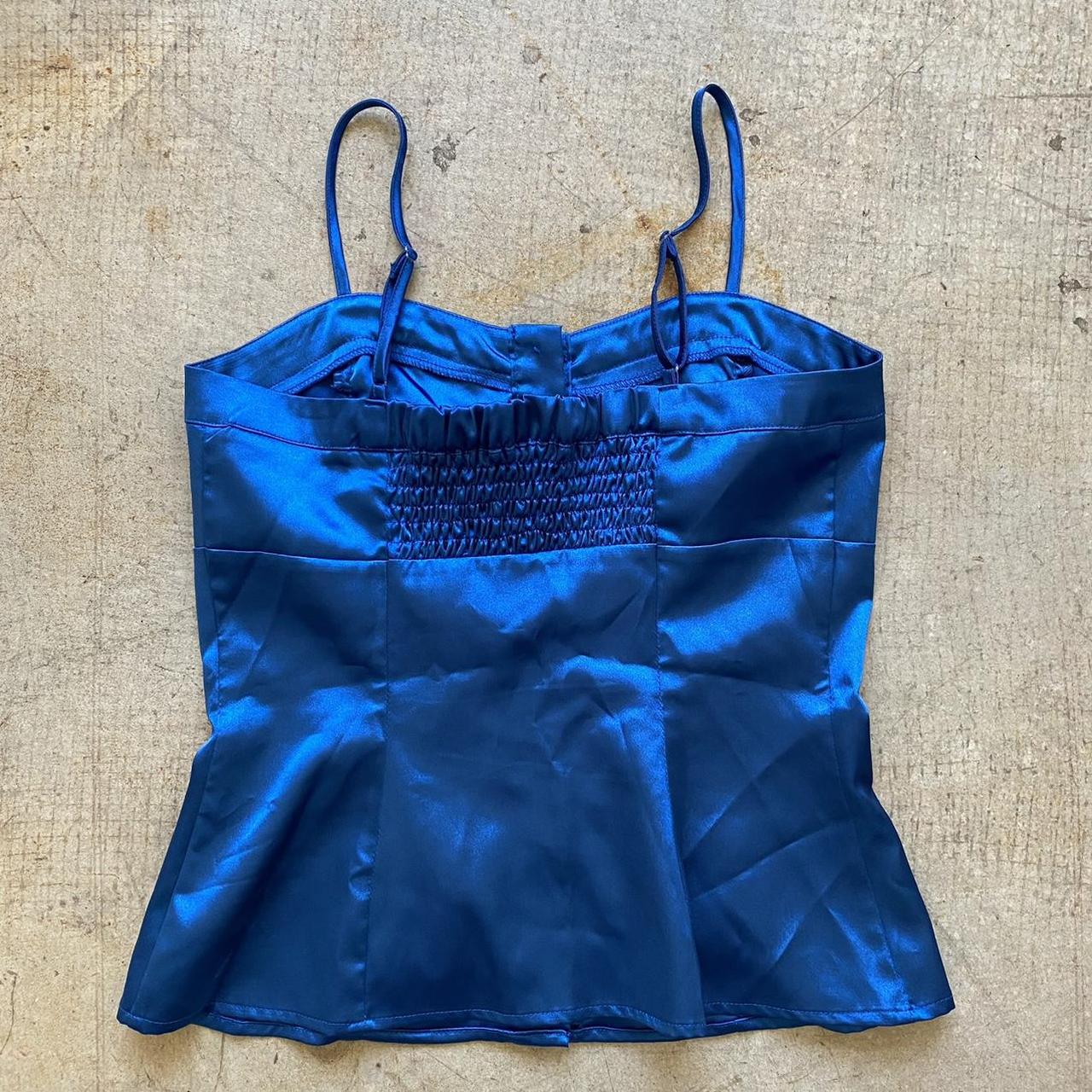 Blue corset tank top Miss Bisou blue silky corset... Depop