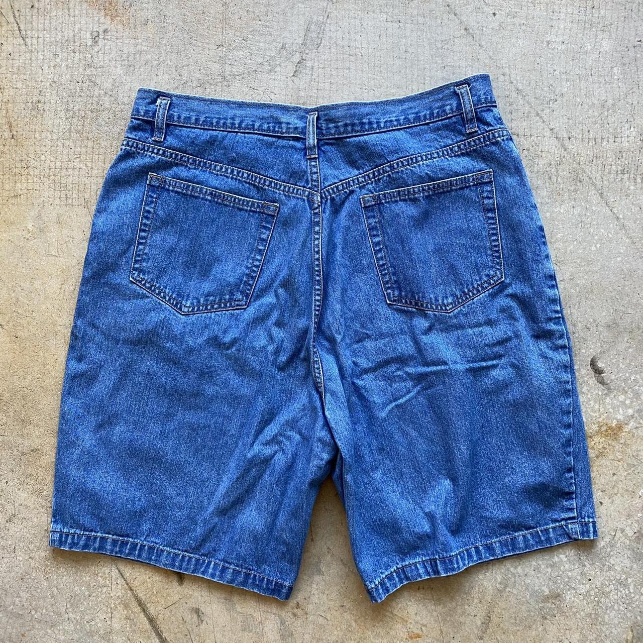 Medium wash long denim shorts Northern Reflections... - Depop