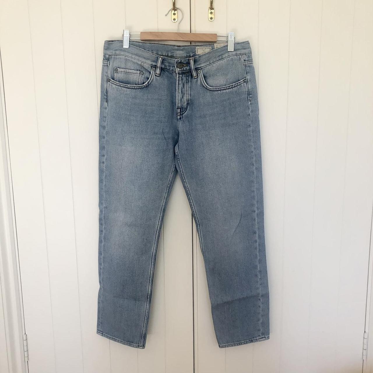 AllSaints Women's Blue and Navy Jeans | Depop