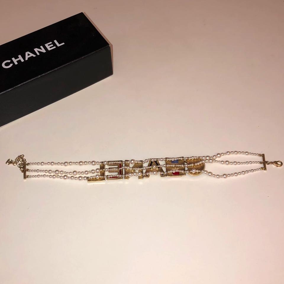 ♡ Authentic Chanel 2020 Choker Pearl Necklace - Depop