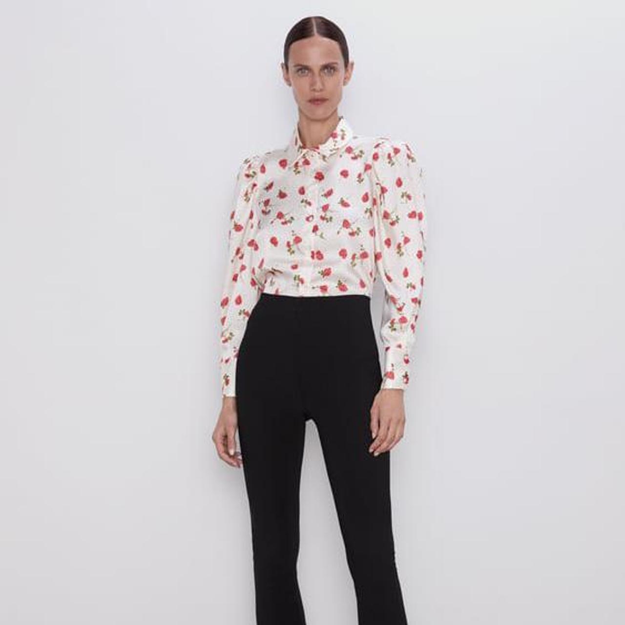 ZARA Floral print blouse Size S Worn once in... Depop