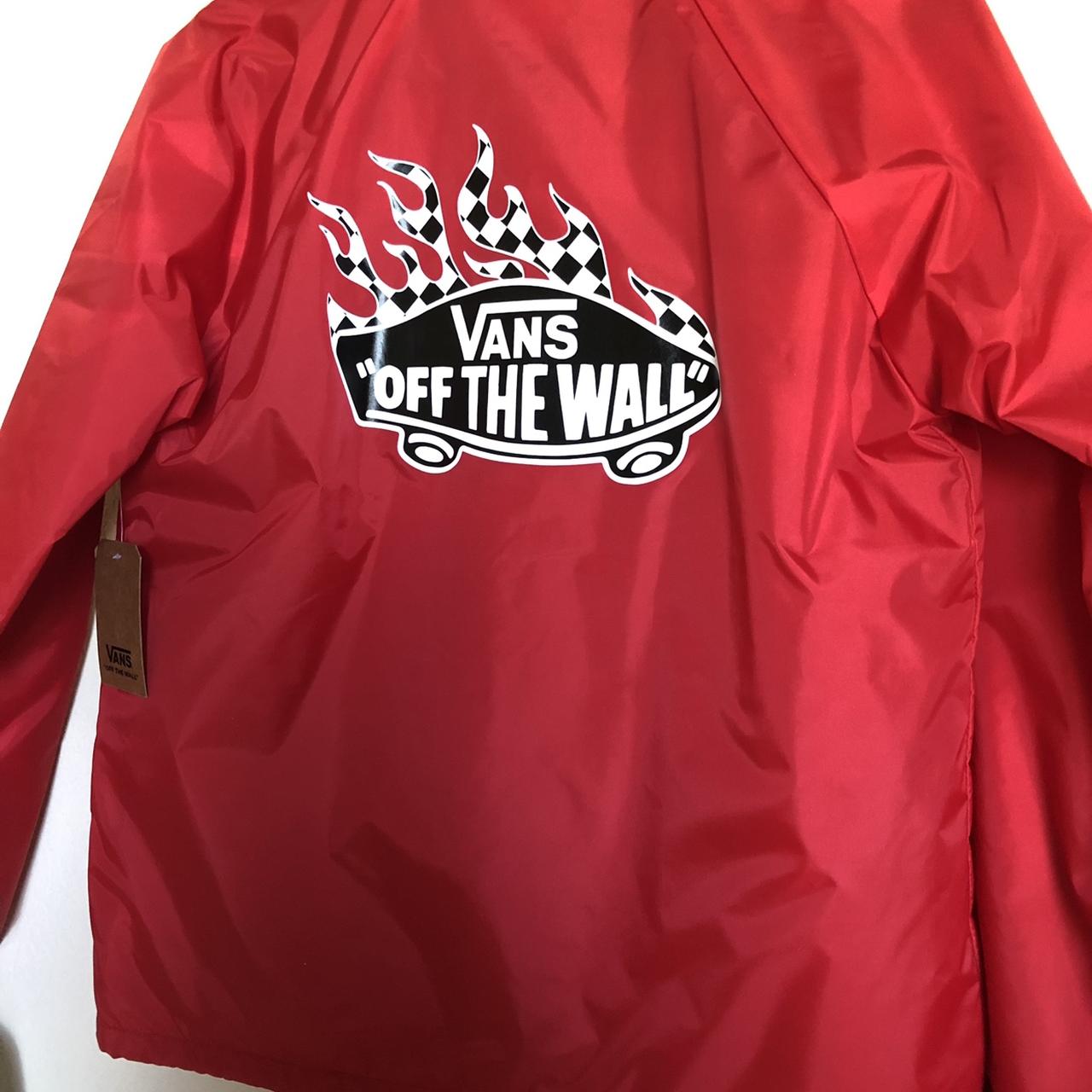 Vans checkerboard flame 2025 red coaches jacket