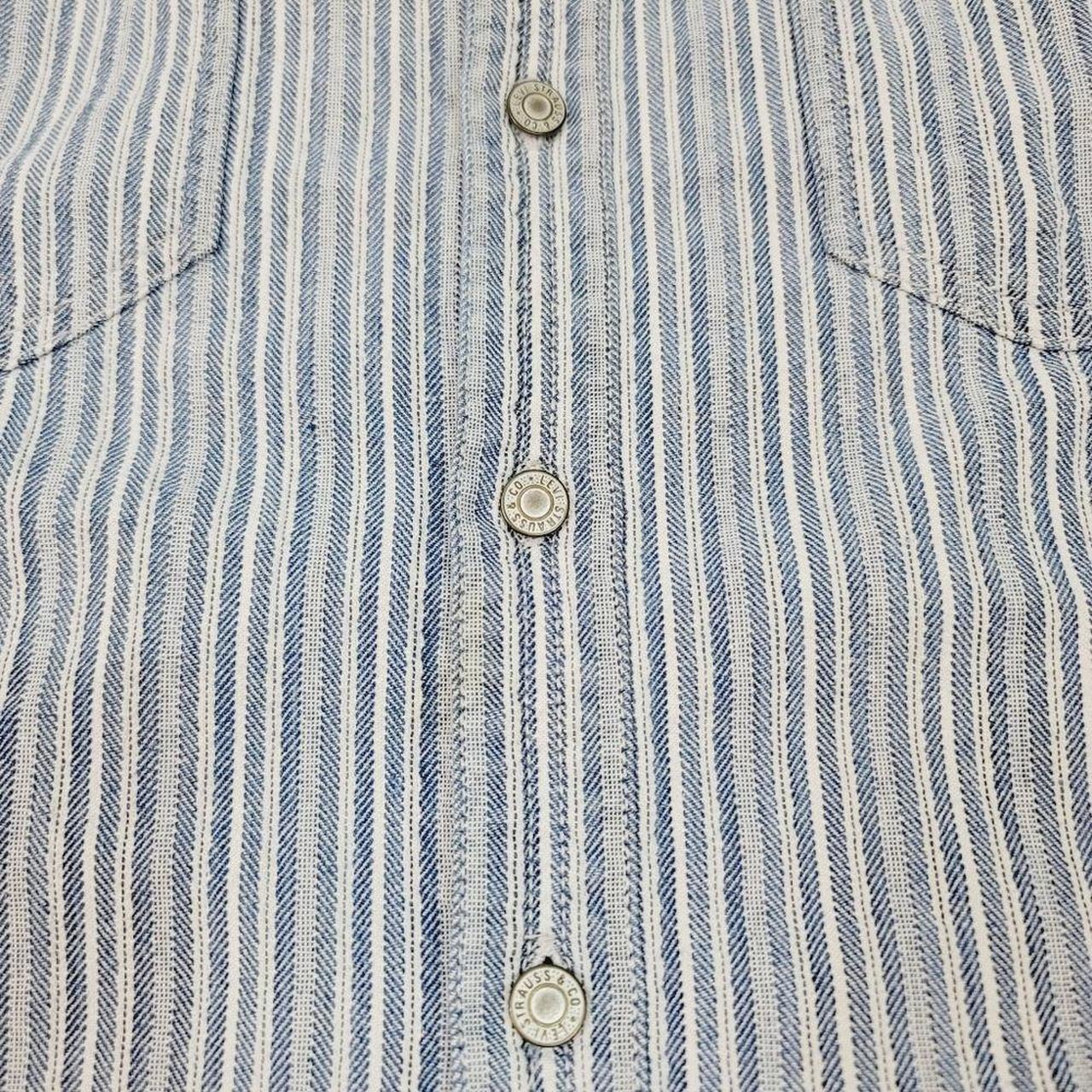 Vintage 90's Levi's Railroad Striped Rivet Button... Depop