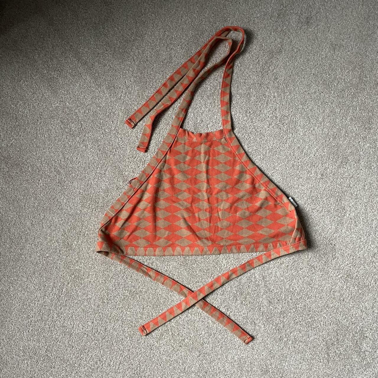 Zara Women's Tan and Orange Croptop Depop