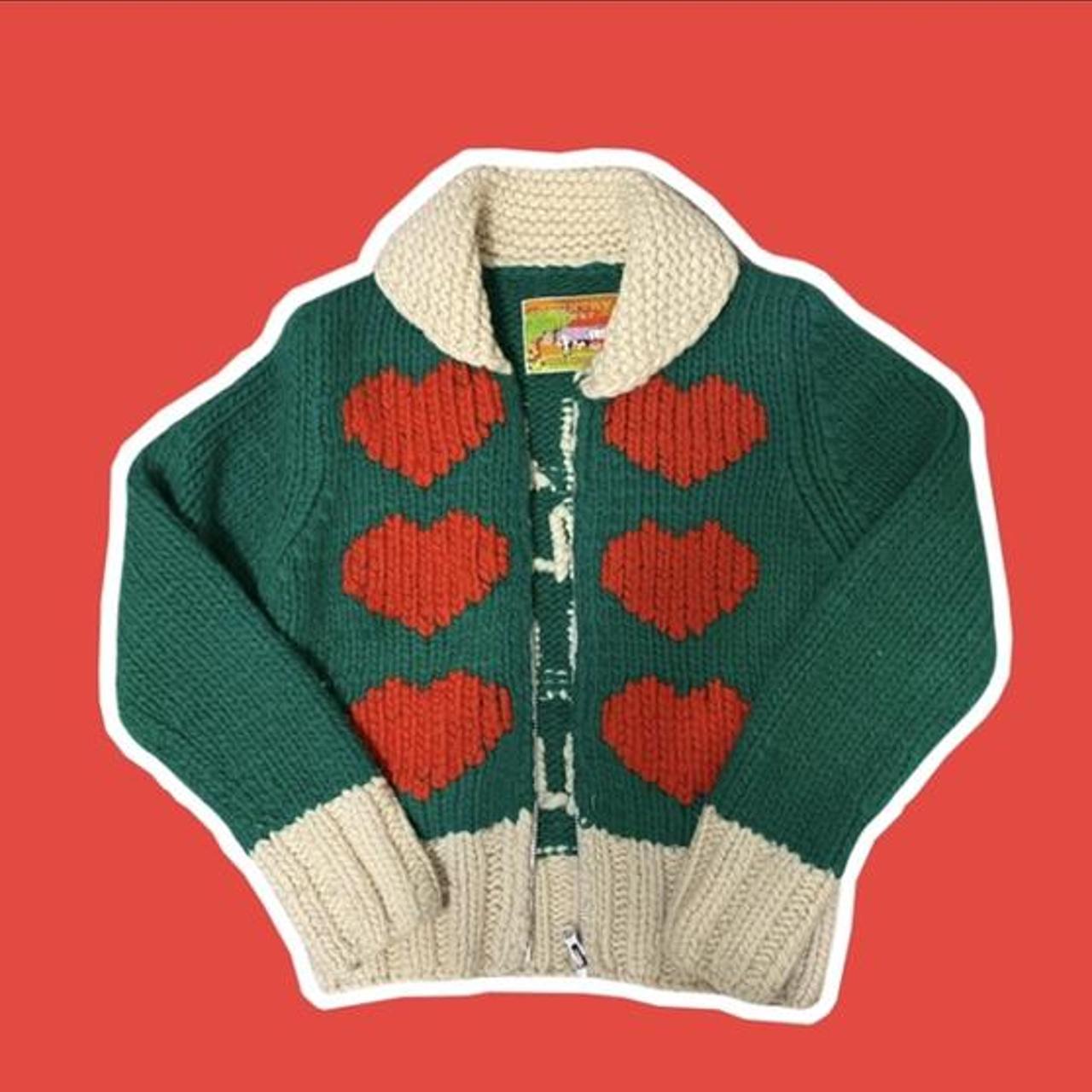 Hysteric Glamour Women's Red and Green Jumper | Depop