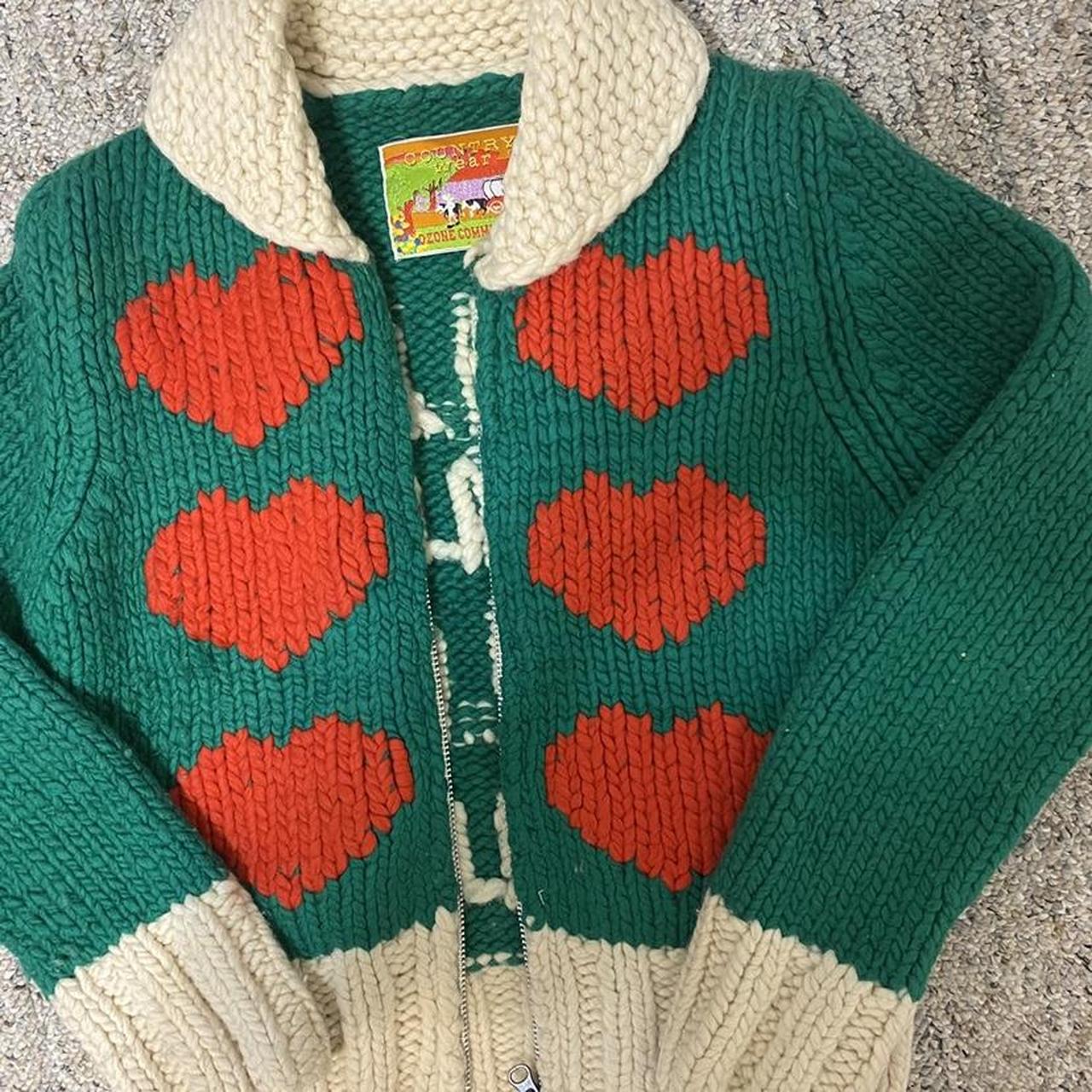 Hysteric Glamour Women's Red and Green Jumper | Depop