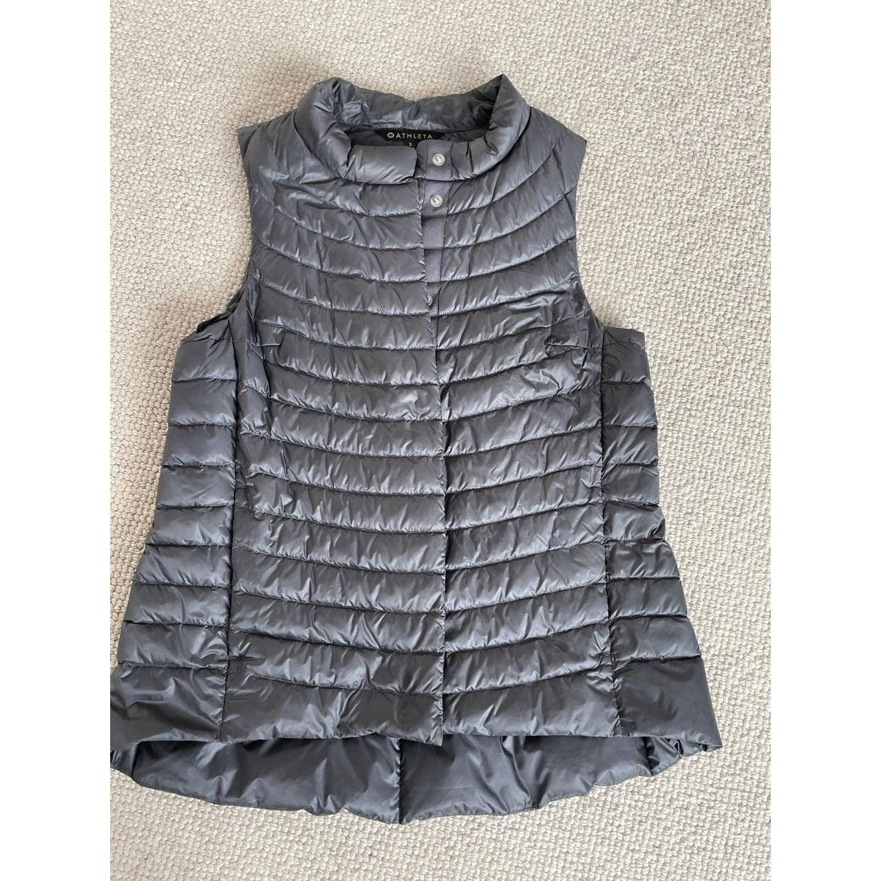 Athleta Down Vest in Gray silver. Size Small. In... Depop