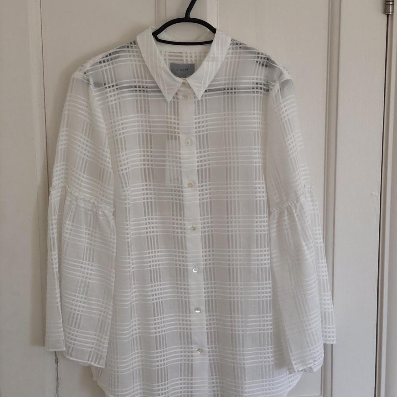 Jigsaw White Check Shirt * Brand new with tags *... - Depop