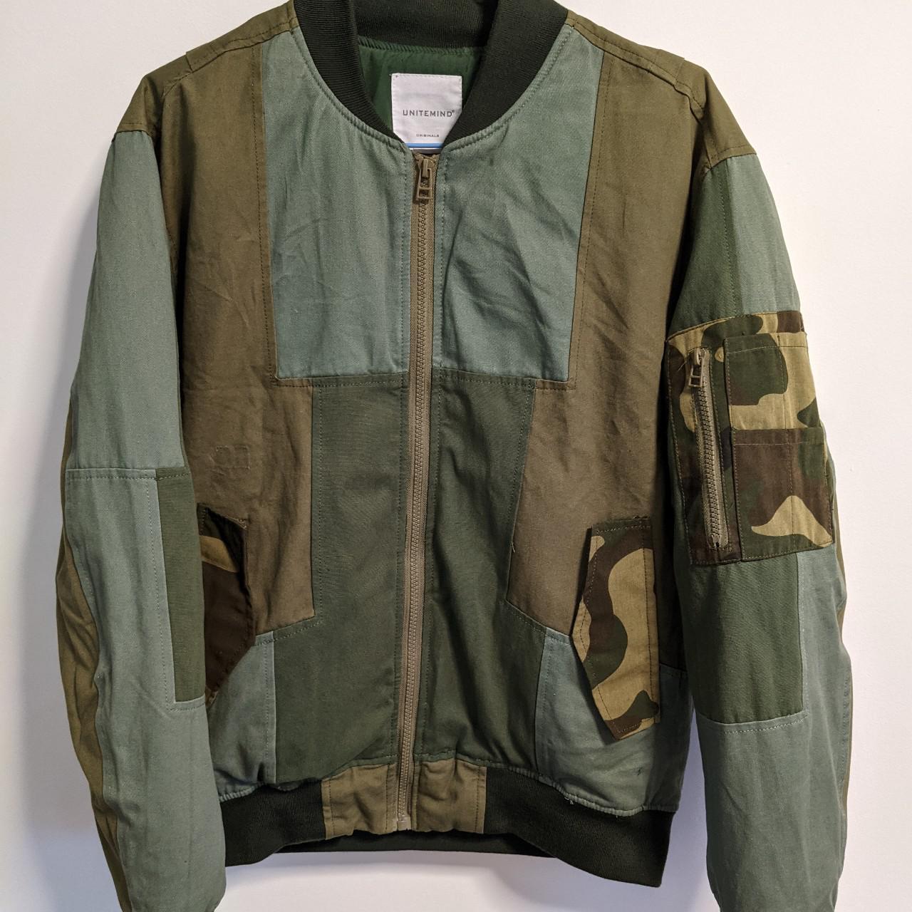 Vintage Japanese military patchwork bomber... - Depop