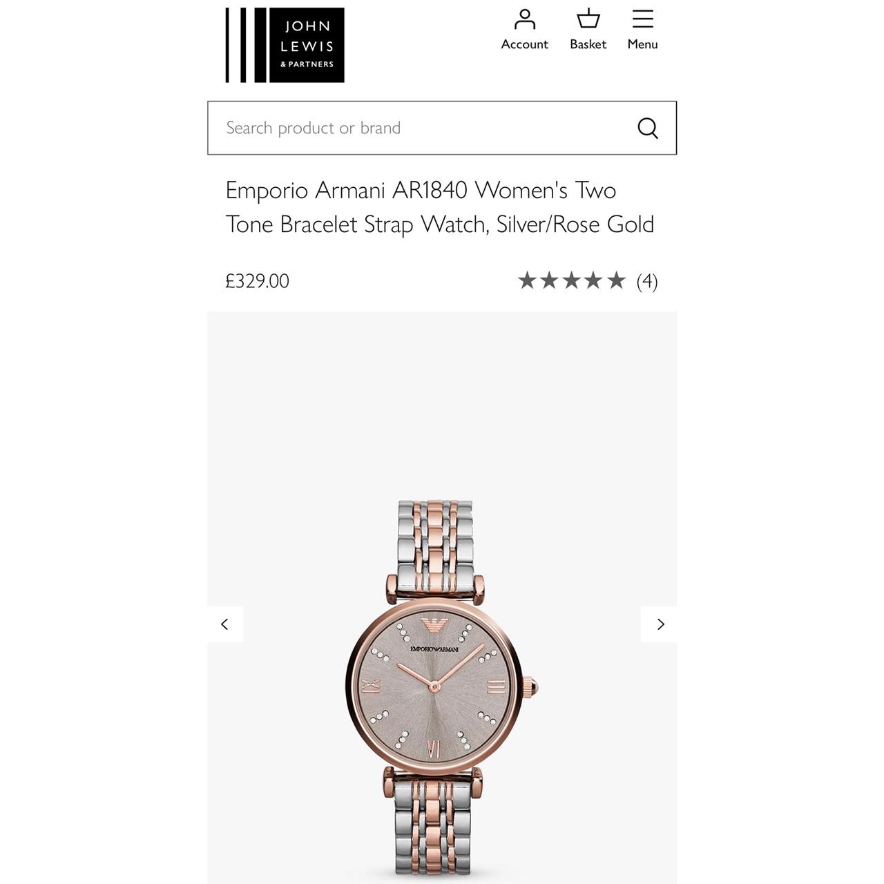 Emporio armani hotsell ar1840 ladies watch