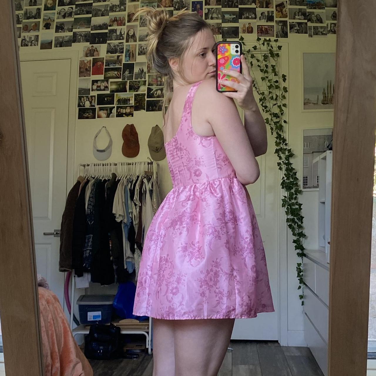 Forever 21 pink babydoll dress size small fits... Depop