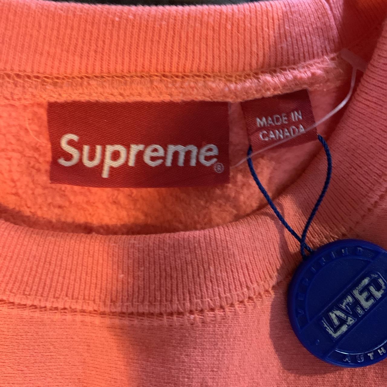 Supreme box logo outlet crewneck fluorescent pink