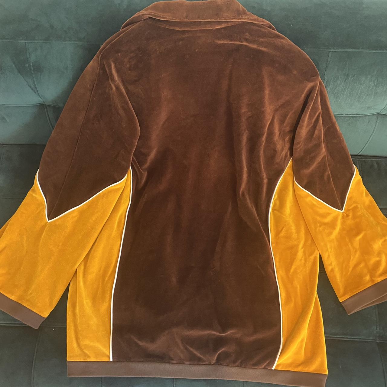 Gucci Brown and Yellow Chenille Track Jacket | Depop Gucci Brown and Yellow Chenille Track Jacket | Depop