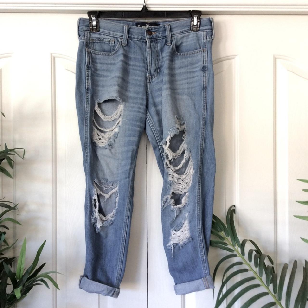 hollister low rise crop boyfriend jeans
