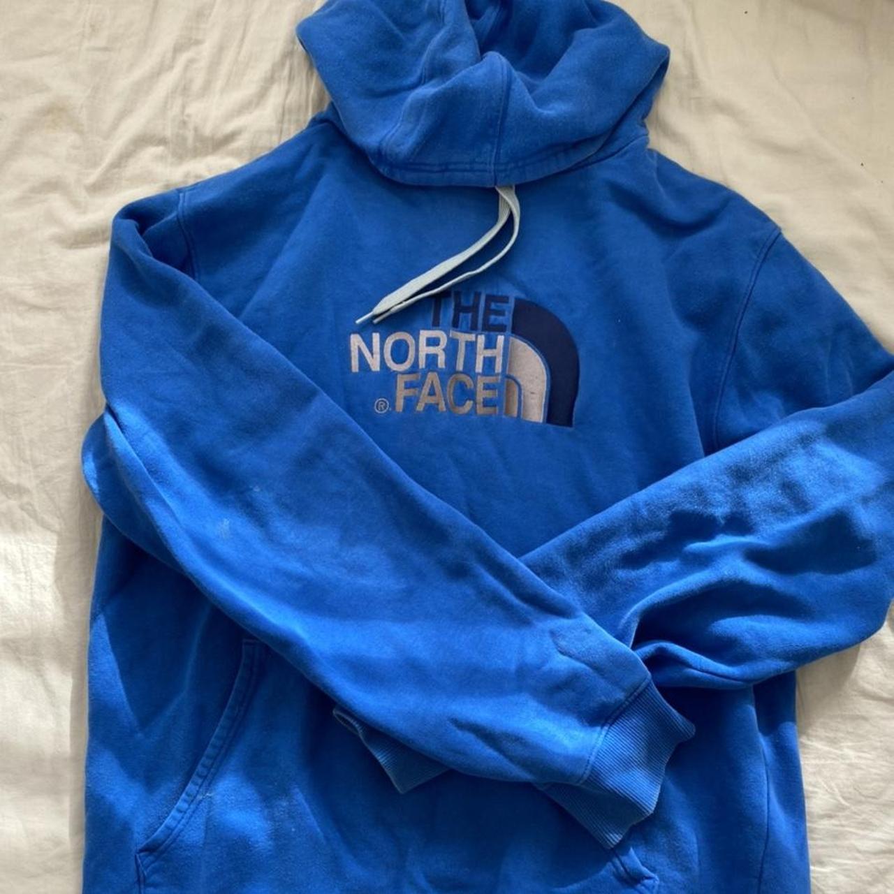 blue north face hoodie good condition... - Depop