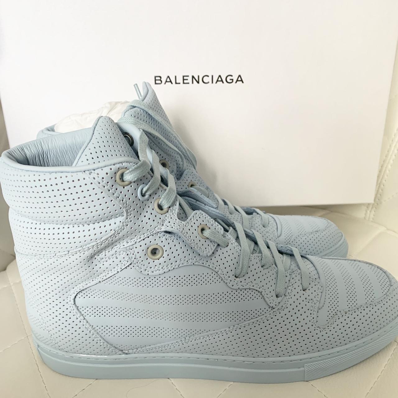 BALENCIAGA Arena Leather Bleu Nuage Baby Blue high. Depop