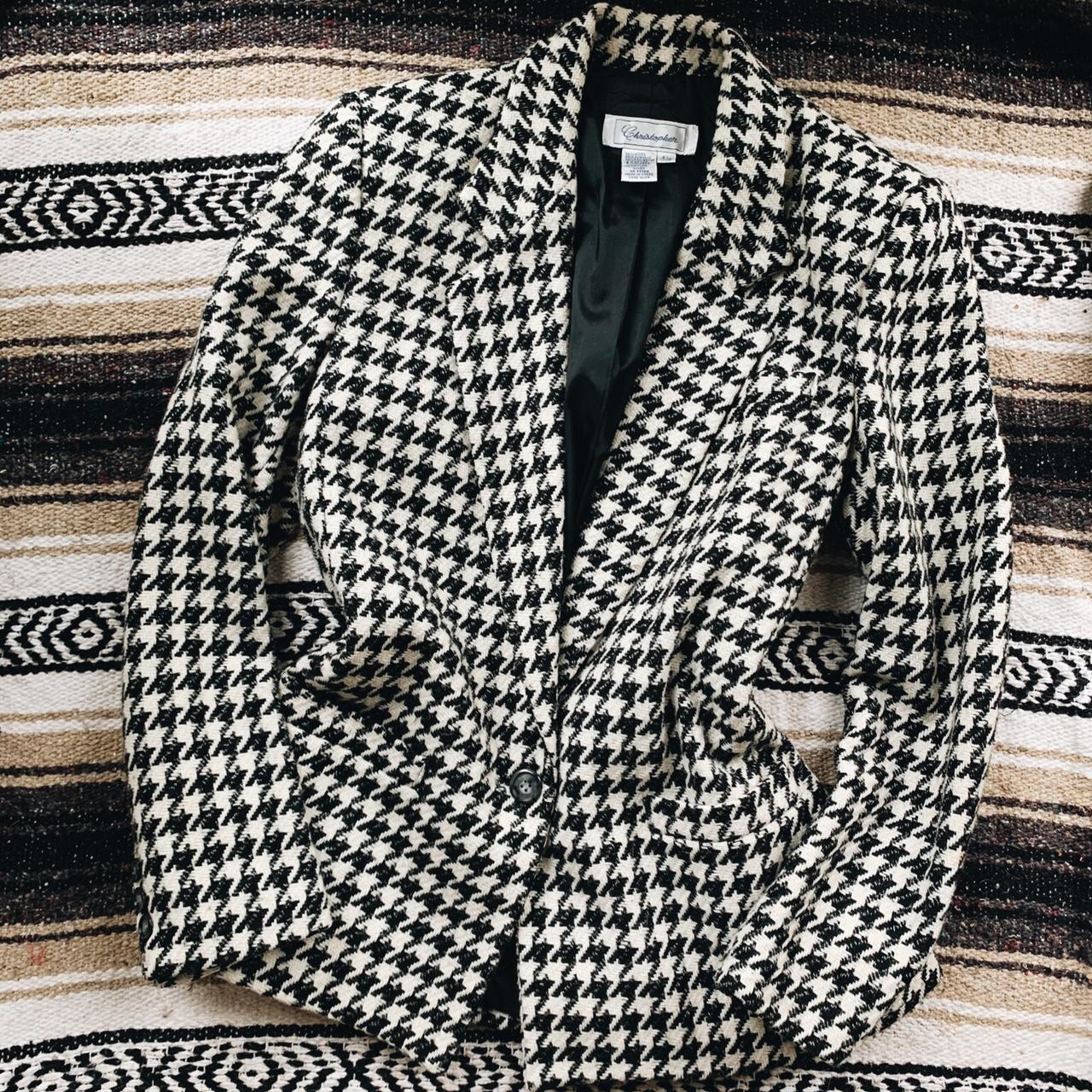 Vintage 80s houndstooth blazer by Christopher....